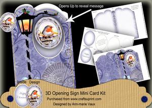 Blue Robin 3D Opening Sign Card Mini Kit