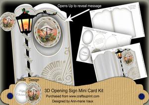 Christmas Lantern 3D Opening Sign Card Mini Kit
