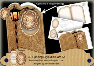 Snowy Village 3D Opening Sign Card Mini Kit