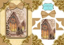 Christmas Church Window A5 Card Front Step by Step