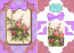 Rose Bouquet A5 Decoupage Card Front Step by Step