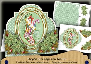 Christmas Stocking Shaped Over 3D Mini Card Kit