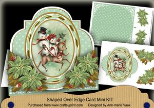 Reindeer Trio Fancy Shaped Over 3D Mini Card Kit