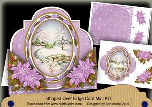 Lilac Snowscene Fancy Shaped Over 3D Mini Card Kit