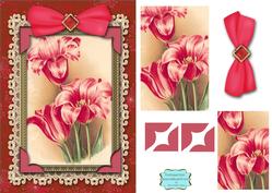 Tulip Trio A5 Lace Card Front Step by Step