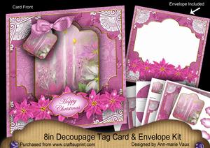 Cerise Candle Trio Special 8in Tag N' Envelope Kit