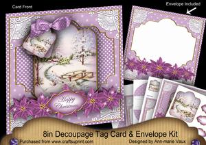Lilac Snowscene Special 8in Tag N' Envelope Kit