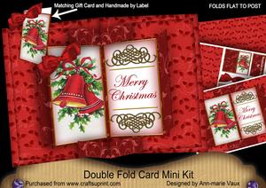 Christmas Bells Double Fold 3D Card Mini Kit