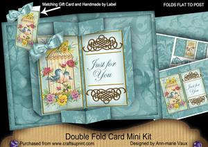 Floral Birdcages Double Fold 3D Card Mini Kit