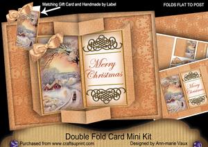 Winter Sunset Double Fold 3D Card Mini Kit