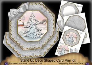 Snow Tree Deco Stand-up Large Card Mini Kit