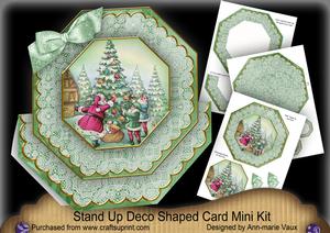 Santas Tree Deco Stand-up Large Card Mini Kit