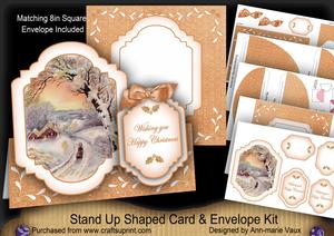 Winter Sunset Large Fancy Stand Up Card N Envelope Kit