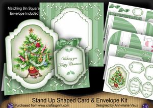 Christmas Tree g Large Fancy Stand Up Card N Envelope Kit