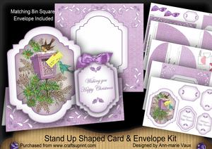 Christmas Postbox Large Fancy Stand Up Card N Envelope Kit