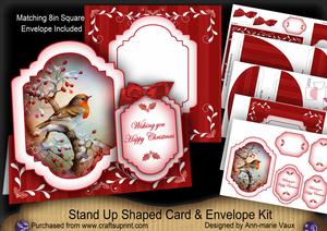 Red Robin Large Fancy Stand Up Card N Envelope Kit