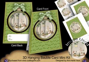 Winter Pub 3D Hanging Bauble Ornament Card Mini Kit