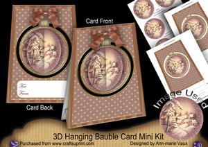 Snowy Village 3D Hanging Bauble Ornament Card Mini Kit