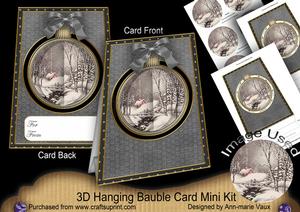 Winter Walk 3D Hanging Bauble Ornament Card Mini Kit