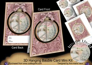 Plum Snowscene2 3D Hanging Bauble Ornament Card Mini Kit