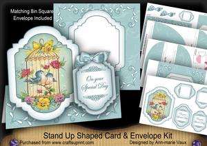 Love Birdcage Large Fancy Stand Up Card N Envelope Kit
