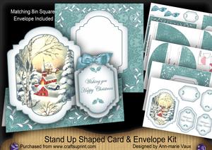 Snow Valley Large Fancy Stand Up Card N Envelope Kit