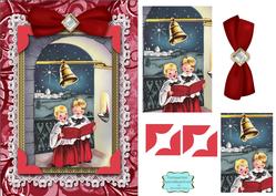 Christmas Choirboys A5 Lace Card Front Step by Step