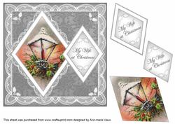 Silver Lantern My Wife 7in Double Diamond Topper