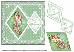 Stocking Love at Christmas 7in Double Diamond Topper