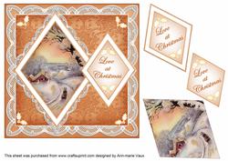 Winter Sunset Love at Christmas 7in Double Diamond Topper