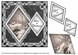 Winter Walk Love at Christmas 7in Double Diamond Topper