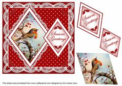 Red Robin Seasons Greetings 7in Double Diamond Topper