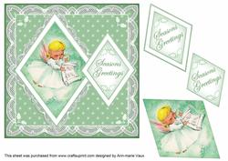 Music Angel Seasons Greetings 7in Double Diamond Topper