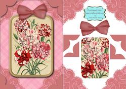 Mixed Carnations A5 Card Front Step by Step