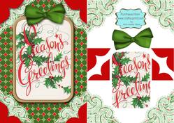 Christmas Seasons Greetings A5 Card Front Step by Step