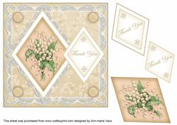 Lily of Valley Thank You 7in Double Diamond Topper