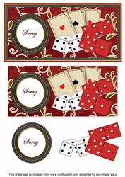 Red Games Sorry Dl Decoupage Topper
