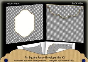 Black Dotty Fancy 7x7inch Easy Envelope Mini Kit