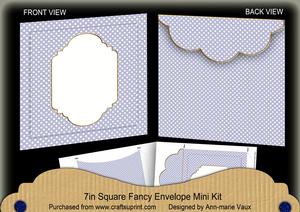 Blue Dotty Fancy 7x7inch Easy Envelope Mini Kit