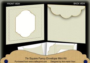 Cream Dotty Fancy 7x7inch Easy Envelope Mini Kit