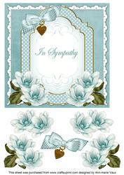 Dteal Magnolia in Sympathy Fancy 7in Decoupage Topper
