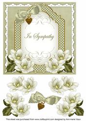 Olive Magnolia in Sympathy Fancy 7in Decoupage Topper