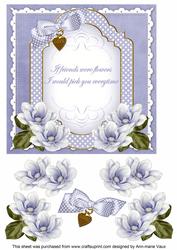 Blue Magnolia If Friends Fancy 7in Decoupage Topper
