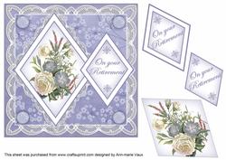 Blue Bouquet Your Retirement 7in Double Diamond Topper