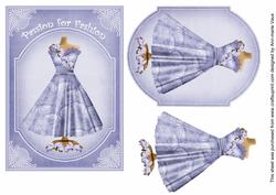 Blue Butter Dress Passion for Fashion 7x5in Fashion Topper
