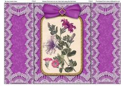 Petunias Lace Gatefold Card
