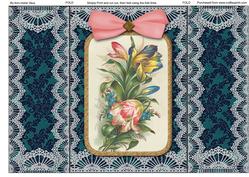 Colourful Tulips Lace Gatefold Card