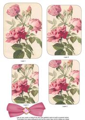 Beautiful Pink Roses Matching Lace Gatefold Toppers