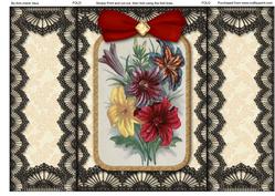Colourful Lillies Black Lace Gatefold Card