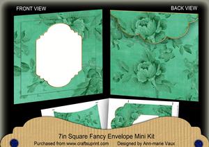 Dgreen Rose Plain Fancy 7x7inch Easy Envelope Mini Kit